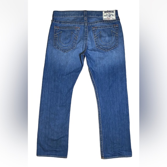Vintage Men’s True Religion Straight Jeans (38 X 32) Made In USA! 100% Cotton! - Picture 2 of 12